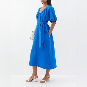Mara Hoffman Alora V-Neck Belted Organic-Cotton Midi Dress, S